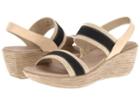 Munro American Reed (black/natural Fabric) Women's Wedge Shoes