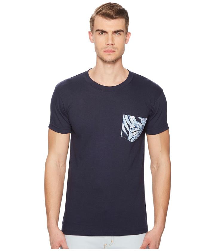 Naked & Famous Antique Botanical Painting Pocket T-shirt (navy) Men's T Shirt