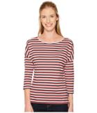 Columbia Harborside 3/4 Sleeve Shirt (collegiate Navy Stripe) Women's Long Sleeve Pullover