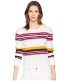 Jil Sander Navy Long Sleeve Knit With Mixed Stitches And Colors (white) Women's Clothing