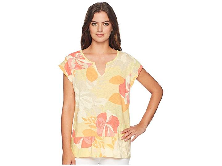 Fresh Produce Fresh Blossom Vintage Split-neck Tee (sunshine) Women's T Shirt