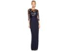 Adrianna Papell Embroidered Sequin Bodice Drape Gown (ink) Women's Dress