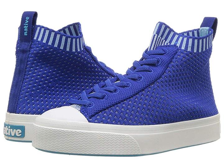 Native Kids Shoes Jefferson 2.0 High Lite (little Kid) (victoria Blue/shell White) Kids Shoes