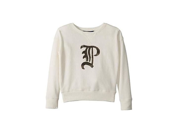 Polo Ralph Lauren Kids Graphic Terry Sweatshirt (little Kids/big Kids) (nevis) Girl's Sweatshirt