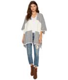 Bishop + Young Two-tone Shawl (heather Grey) Women's Sweater