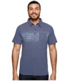 Columbia Trail Shaker Polo Shirt (zinc Heather/blur Stripe) Men's Short Sleeve Pullover