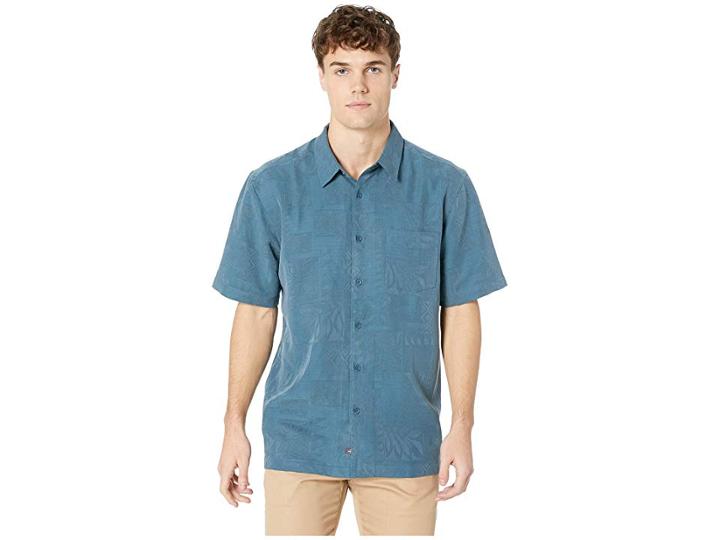 Quiksilver Waterman Malama Bay Short Sleeve Shirt (orion Blue) Men's T Shirt
