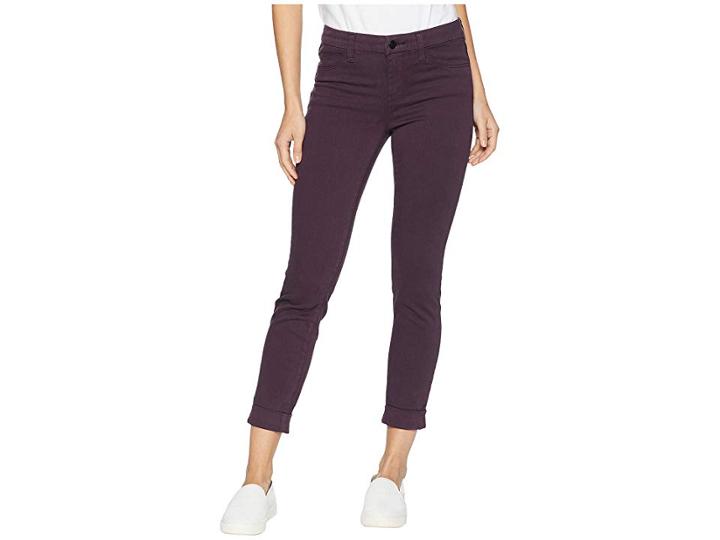 J Brand Anja Mid-rise Cuffed Crop Jeans In Aubergine (aubergine) Women's Jeans