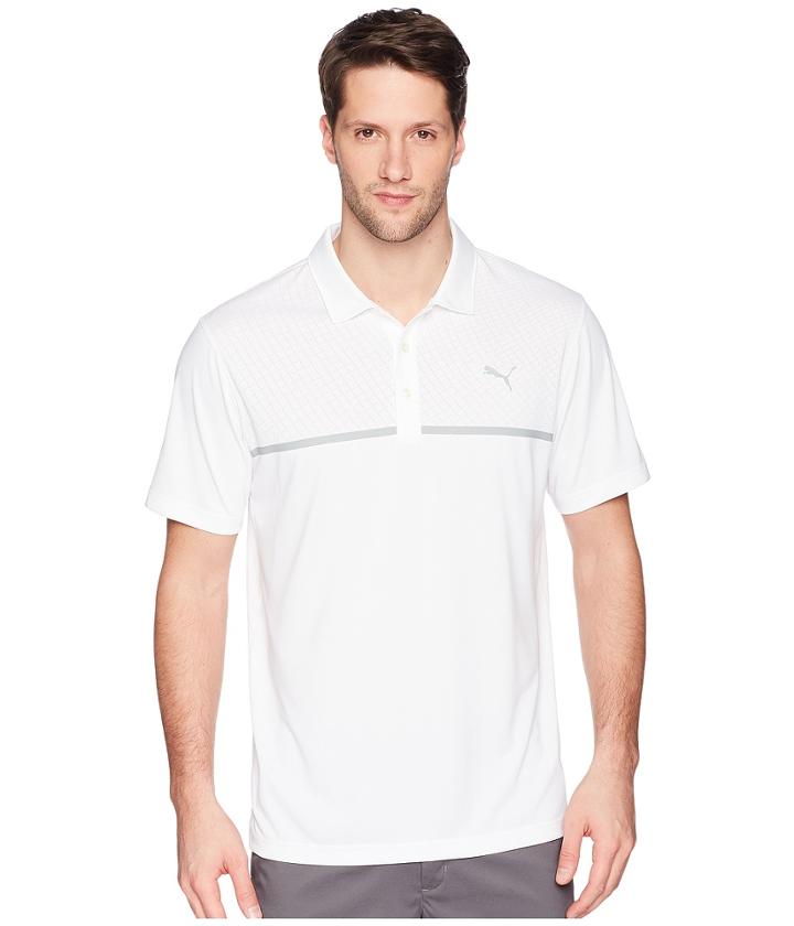 Puma Golf Nardo Grey Polo (bright White) Men's Short Sleeve Pullover