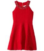 Us Angels Sleeveless Ringer Dress W/ Jewels On Neckline (big Kids) (ruby) Girl's Dress
