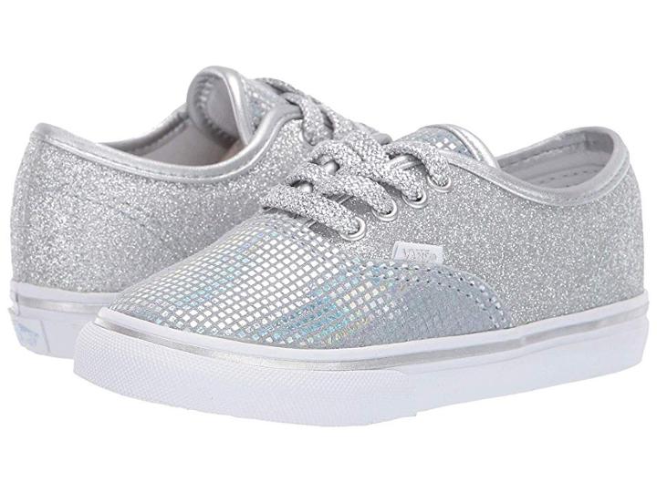 Vans Kids Authentic Glitter (infant/toddler) ((metallic Glitter) Silver) Girls Shoes