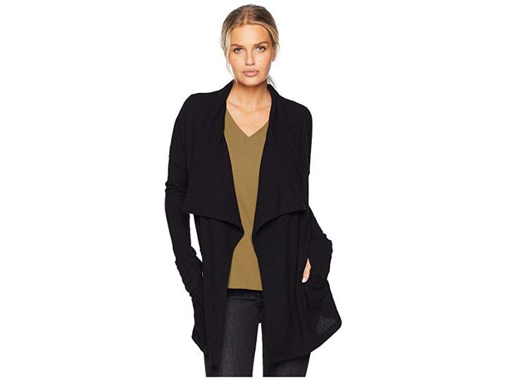 Karen Kane Drape Front Pocket Sweater (black) Women's Sweater