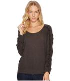 Lanston Ruffle Long Sleeve Pullover Top (otter) Women's Long Sleeve Pullover