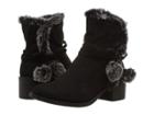 Nine West Kids Cyndees Mid (little Kid/big Kid) (black Microfiber/faux Fur) Girls Shoes