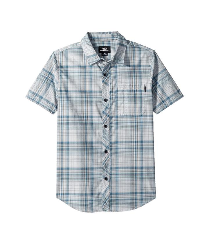 O'neill Kids Sturghill Short Sleeve Woven (big Kids) (fog) Boy's Clothing