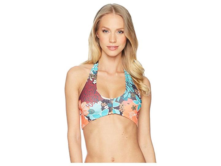 Vince Camuto Lagoon Floral Wrap Halter Bikini Top (multi) Women's Swimwear