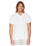 7 For All Mankind Short Sleeve Pique Polo (optic White) Men's Short Sleeve Pullover