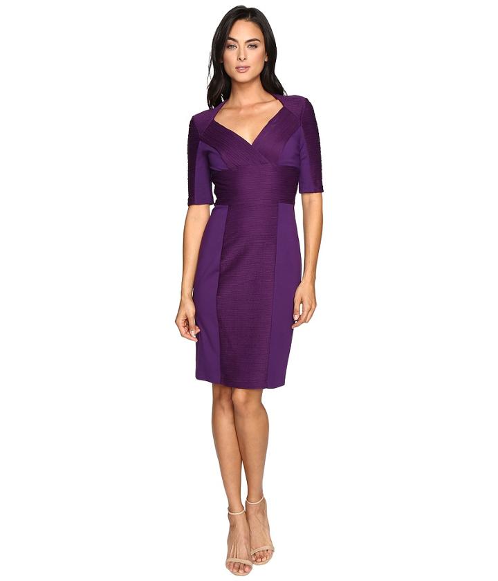 Nue By Shani Cross-over V-neck Knit Dress (purple) Women's Dress