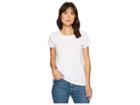 Dylan By True Grit Luxe Cotton Slub Short Sleeve Crew Tee With Back Detail Seam Stitch (white) Women's T Shirt