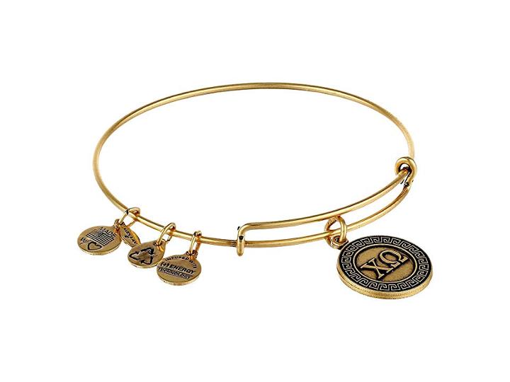 Alex And Ani Chi Omega Charm Bangle (rafaelian Gold Finish) Bracelet