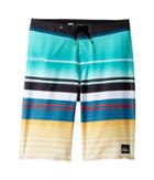 Quiksilver Kids Everyday Stripe Vee Boardshorts (big Kids) (pool Blue) Boy's Swimwear