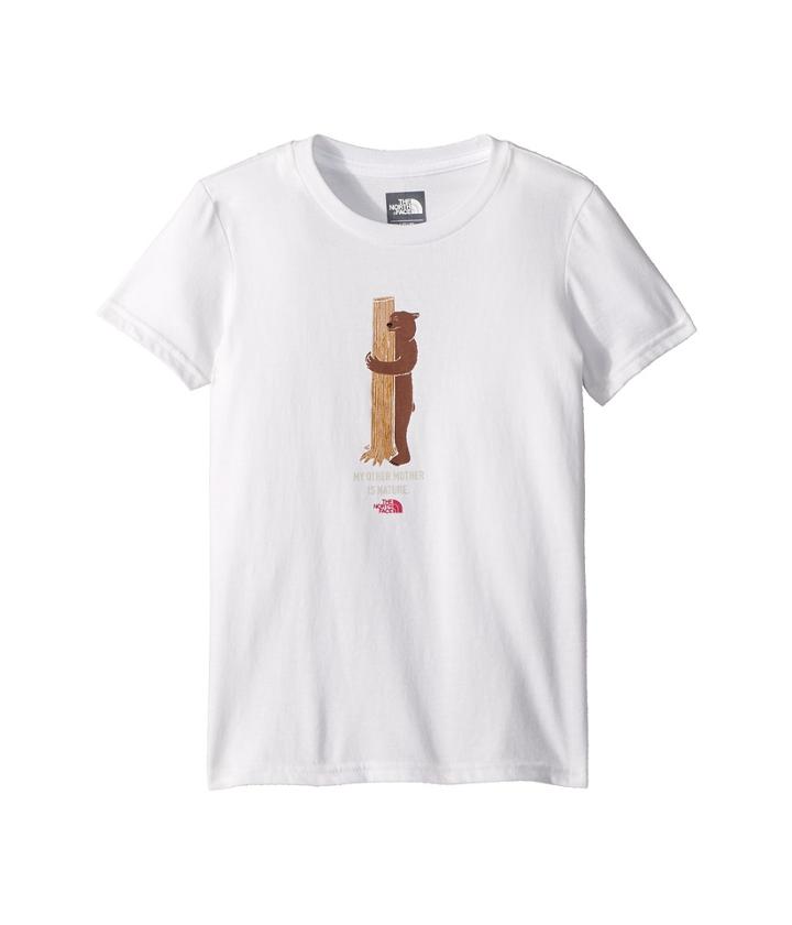 The North Face Kids Short Sleeve Graphic Tee (little Kids/big Kids) (tnf White/petticoat Pink) Girl's Short Sleeve Pullover