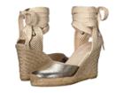 Soludos Metallic Tall Wedge (pale Gold) Women's Wedge Shoes