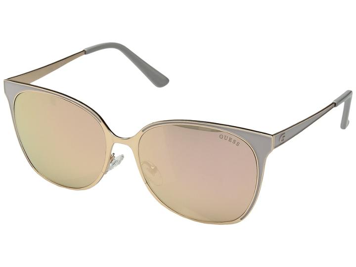 Guess Gu7458 (matte Rose Gold/brown Mirror) Fashion Sunglasses