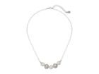 Majorica 10mm Round Pearls And Cz Silver Pendant Necklace 17-19 (white) Necklace