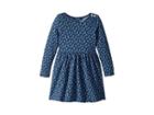 Polo Ralph Lauren Kids Floral French Terry Dress (little Kids) (blue/cream Multi) Girl's Dress