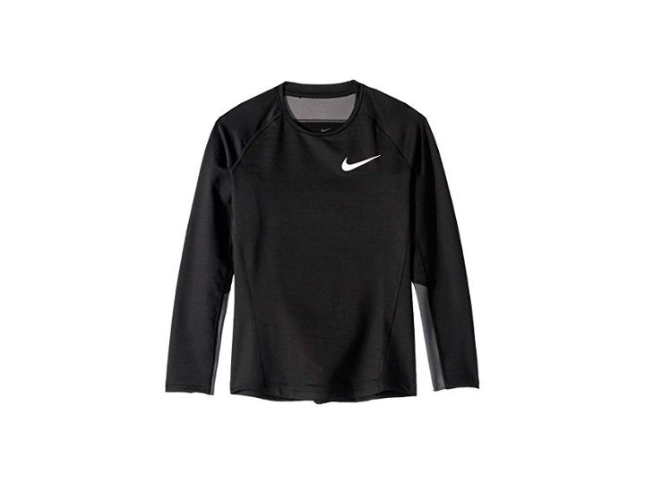 Nike Kids Pro Warm Long Sleeve Crew (little Kids/big Kids) (black/dark Grey/white) Boy's Clothing