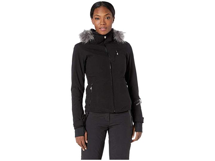 Spyder Geneva Faux Fur Jacket (black/black) Women's Coat