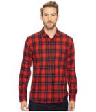 Lucky Brand Mason Workwear Shirt (red Multi) Men's Clothing