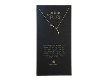 Dogeared Bend The Rules, Crystal Arc Necklace (gold Dipped) Necklace