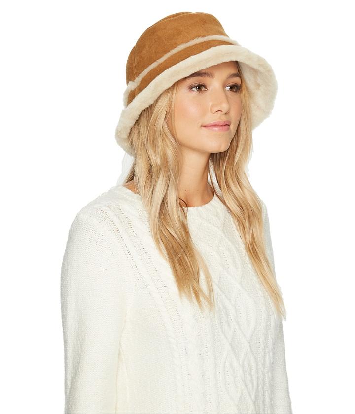 Ugg Waterproof Sheepskin Bucket Hat (chestnut) Bucket Caps