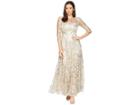Tahari By Asl Novelty Sequin Sleeved Gown (champagne) Women's Dress