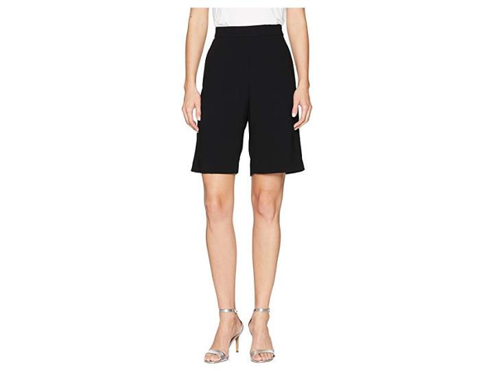 Neil Barrett Light Stretch Crepe Slouch Short Trousers (black/white) Women's Casual Pants