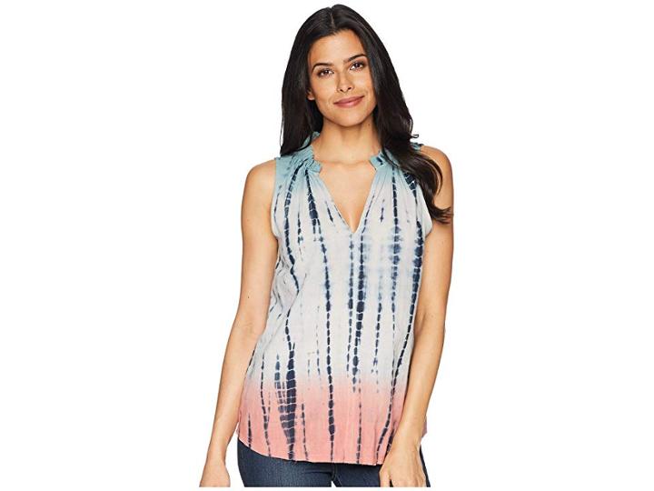 Lilla P Split-neck Blouse (tie-dye) Women's Blouse