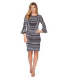 Karen Kane Flare Sleeve Stripe Dress (stripe) Women's Dress