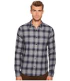 Vince Window Shadow Plaid Long Sleeve (coastal/heather Grey) Men's Long Sleeve Button Up