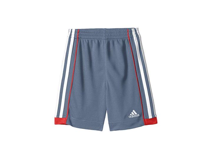 Adidas Kids Next Speed Shorts (toddler/little Kids) (grey/red) Boy's Shorts