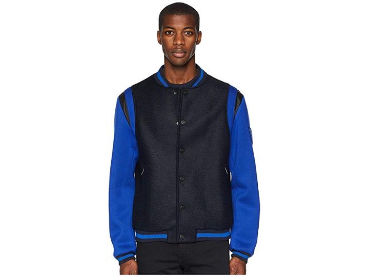 Versace Jeans Varsity Jacket (black/blue) Men's Coat