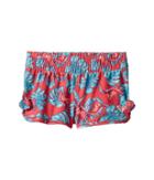 Roxy Kids Mermaid Boardshorts (toddler/little Kids/big Kids) (rouge Red/abyssal Tropical) Girl's Swimwear