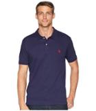 U.s. Polo Assn. Slim Fit Interlock Solid Polo Shirt (classic Navy) Men's Short Sleeve Pullover