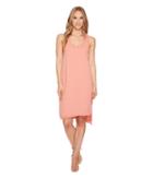 Dylan By True Grit Luxe Cotton Slub Asymmetrical Slit Dress (vintage Coral) Women's Dress