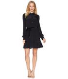 Juicy Couture Solid Silk Shirtdress (pitch Black) Women's Dress