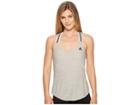 Adidas Performer Cross-back Tank Top (medium Grey Heather) Women's Sleeveless