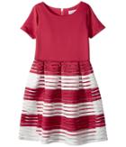 Us Angels Short Sleeve Cut Out Dress With Full Skirt (big Kids) (pomegranate) Girl's Dress