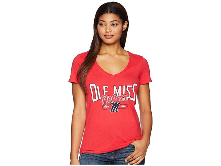 Champion College Ole Miss Rebels University V-neck Tee (scarlet) Women's T Shirt