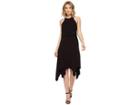 Halston Heritage Sleeveless Round Neck Flounce Skirt Dress W/ Back Straps (black) Women's Dress